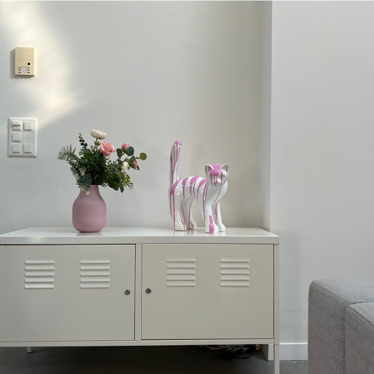 Escultura de gato Trash Rosa con salpicaduras, 45 cm, AlwaysCat