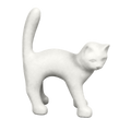 El Gato — Para pintar, escultura de gato de resina en blanco mate sin barnizar, 45 cm