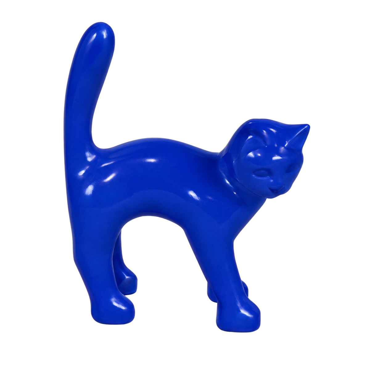 Le Chat — Bleu Klein, sculpture de chat en résine peinte à la main, 40 cm (aperçu numérique)