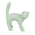 Die Katze — Mint, handbemalte Katzenskulptur aus Kunstharz, 40 cm (digitale Vorschau)