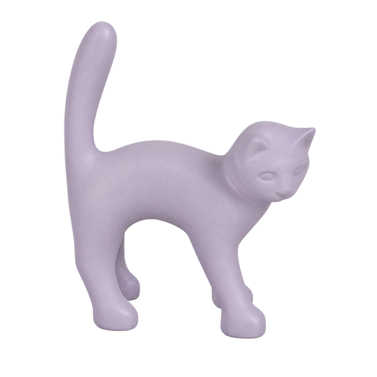 Le Chat — Lilas, sculpture de chat en résine peinte à la main, 40 cm (aperçu numérique)