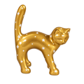 The Cat — Golden Stars, hand-painted resin cat sculpture, 40 cm (digital preview)