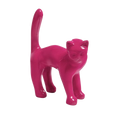 Die Katze — Puderrosa, handbemalte Katzenskulptur aus Kunstharz, 40 cm