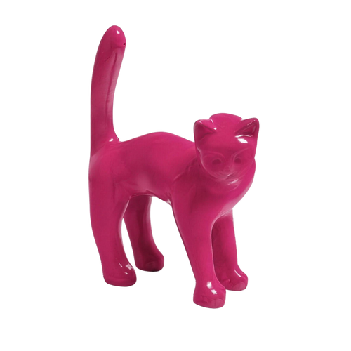 The Cat — Blush Pink, hand-painted resin cat sculpture, 40 cm
