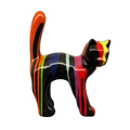 Die Katze — Trash Schwarz, handbemalte Katzenskulptur aus Kunstharz, 40 cm