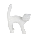 Die Katze — Zum Bemalen, unbemalte Katzenskulptur aus Kunstharz in Mattweiss, 40 cm
