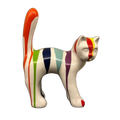 Die Katze — Trash Weiss, handbemalte Katzenskulptur aus Kunstharz, 40 cm